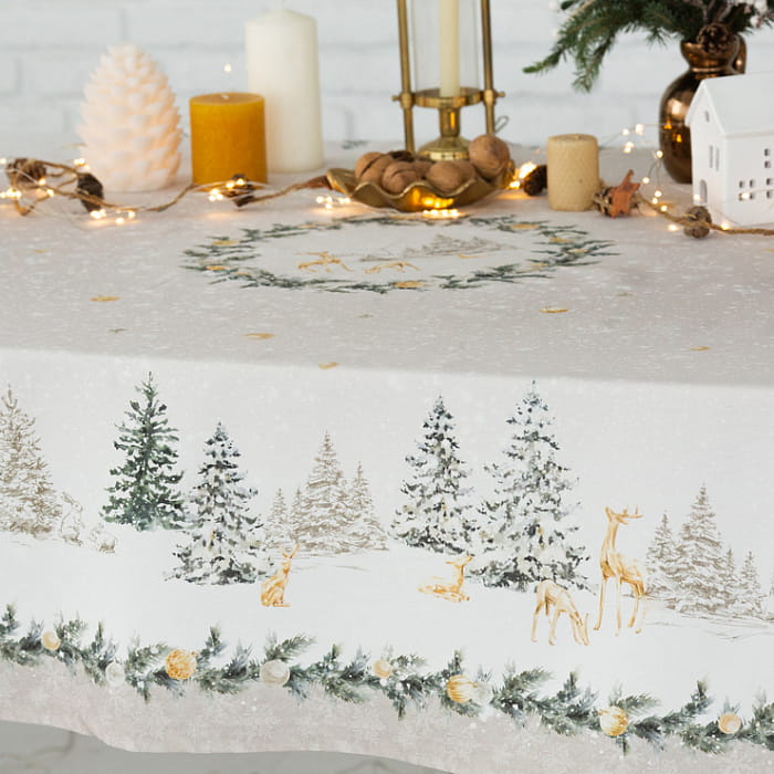 Скатерть овальная 170х255 см "Чарующий лес"