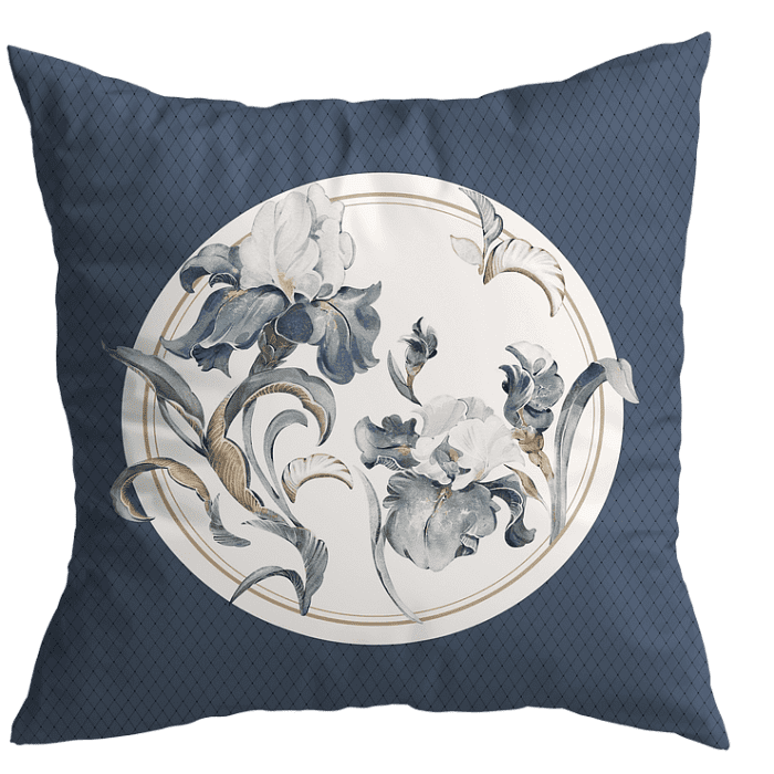 Декоративная наволочка "Айрис" синий круг