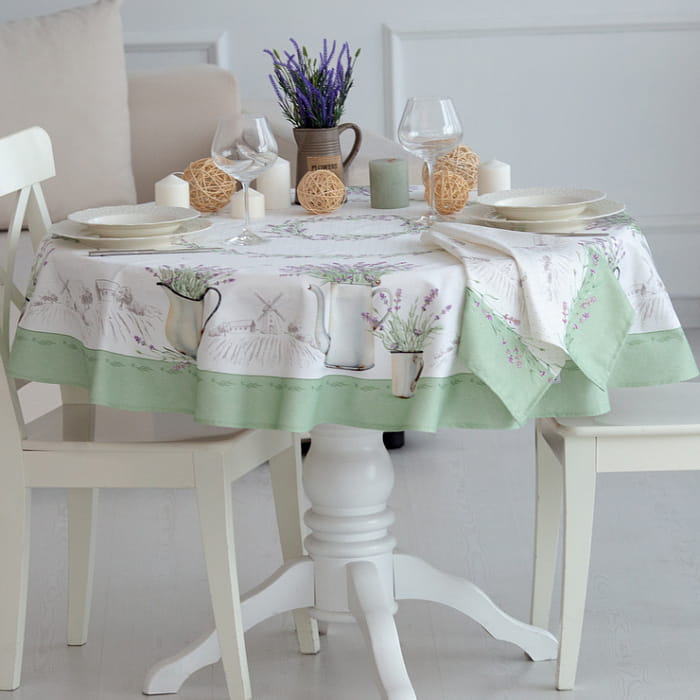 Скатерть круглая D-150 см "Лавандовое лето"