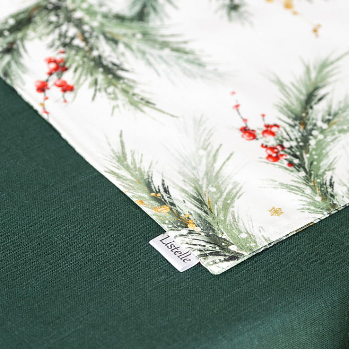 Набор салфеток плейсматов "Ветви Рождества" на белом