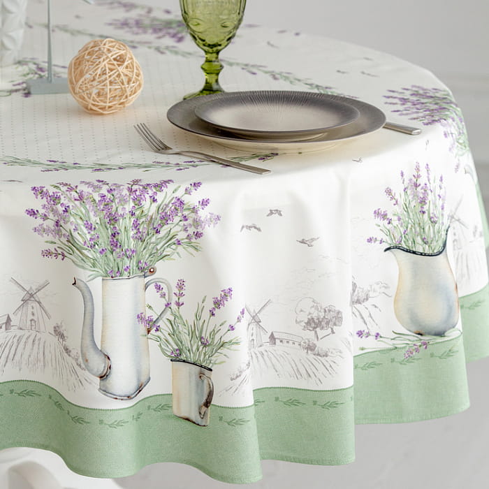 Скатерть овальная 170х220 см "Лавандовое лето"