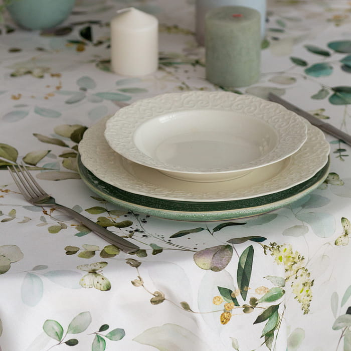 Скатерть круглая D-150 см "Эвелина" паттерн