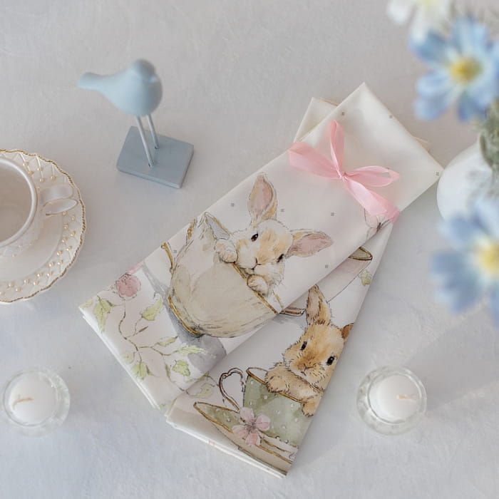 Набор Set-2 полотенец "Заварные зайки" 