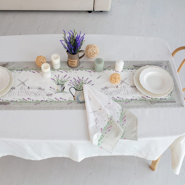 Набор Set-4 салфеток "Лавандовое лето" серый