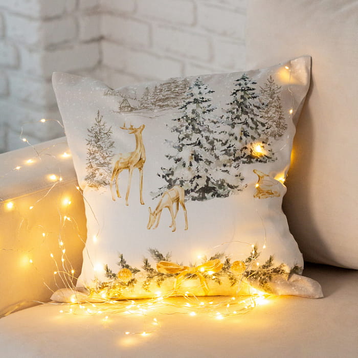 Декоративная наволочка "Чарующий лес" венок, 45х45