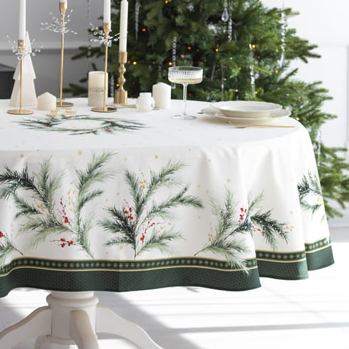 Скатерть овальная 140х170 см "Ветви Рождества"