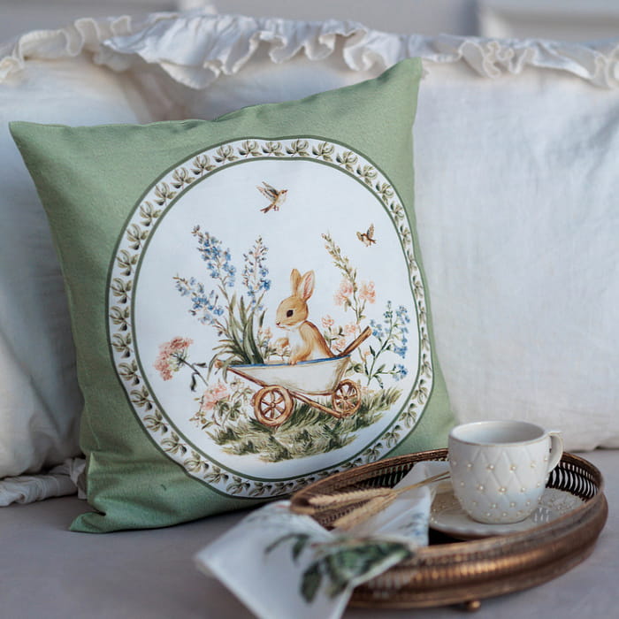 Наволочка декоративная "Аркадия" зеленая