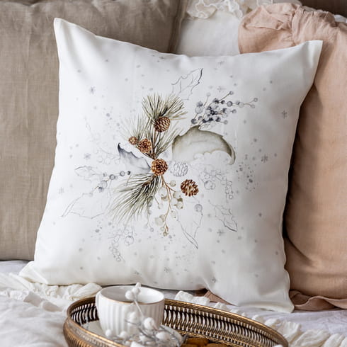 Декоративная наволочка "Стоун ветка на белом"
