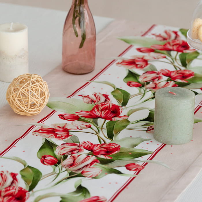 Дорожка 40х140 см "Алые тюльпаны " декоративная