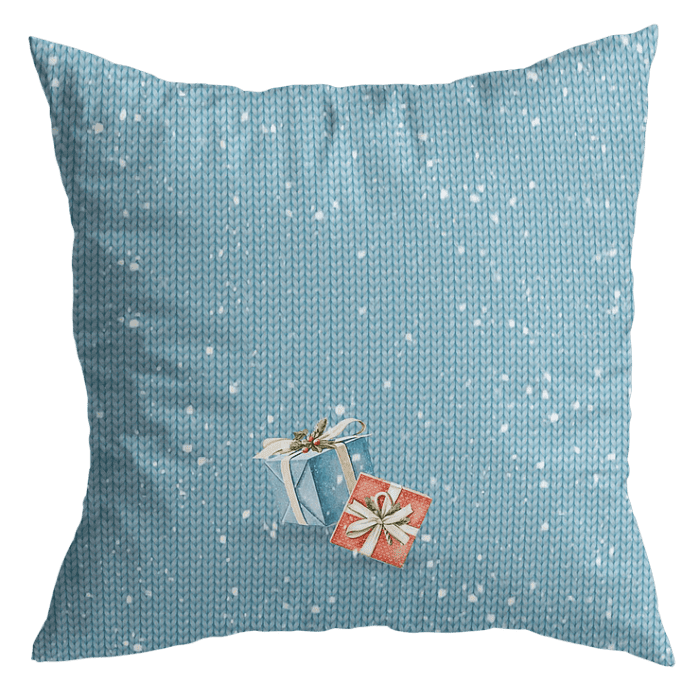 Декоративная наволочка "Новогодняя шкатулка" белка с подарками