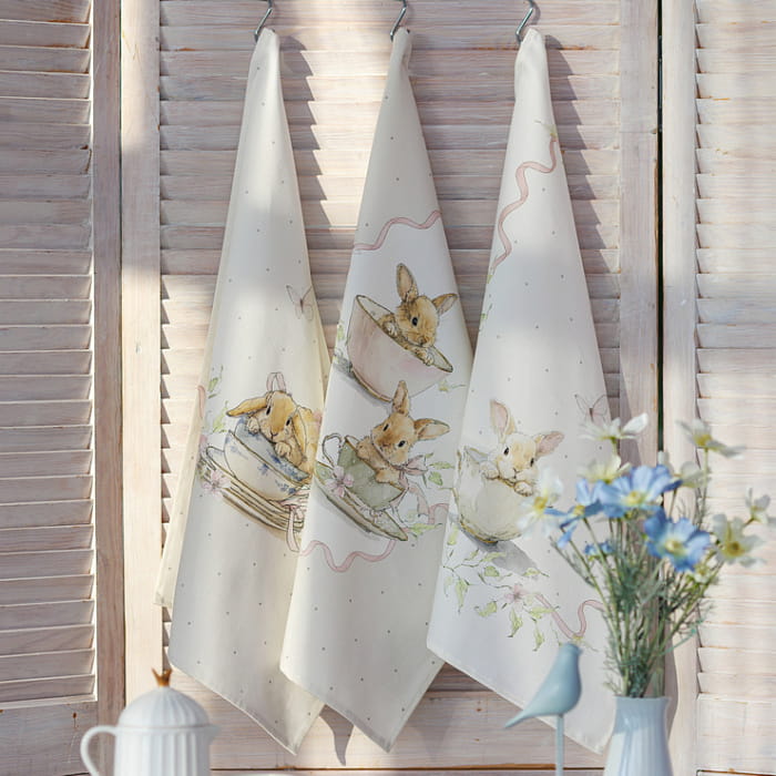 Набор Set-3 полотенец "Заварные зайки"