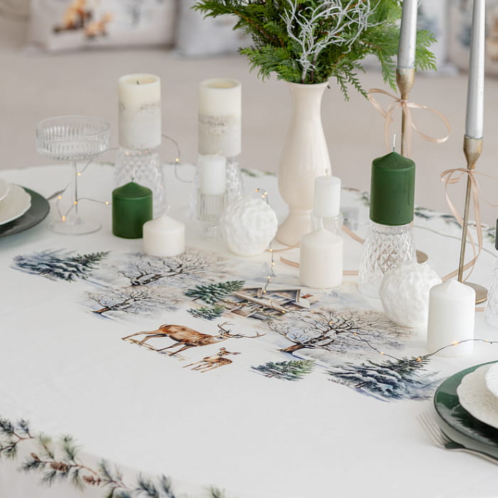 Скатерть овальная 170х250 см "Морозное утро"