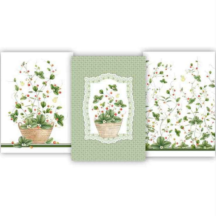 Набор Set-3 полотенец "Земляничная поляна"