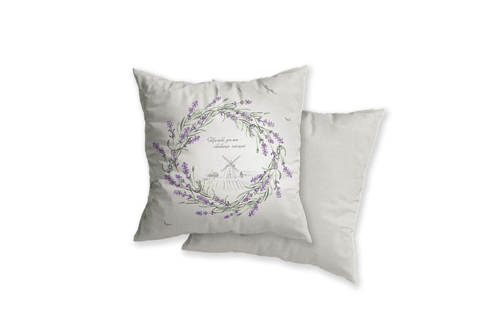 Декоративная наволочка "Лавандовое лето" венок