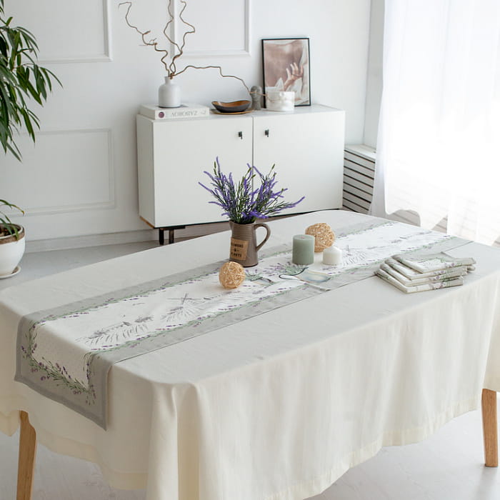 Дорожка 40х145 см "Лавандовое лето" серая