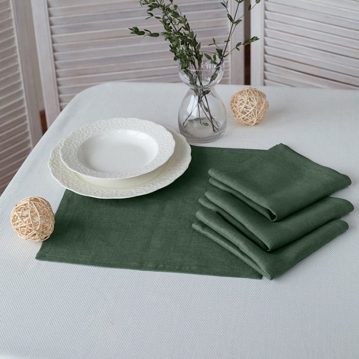 Набор Set-4 салфеток  цвет "Зеленый графит"