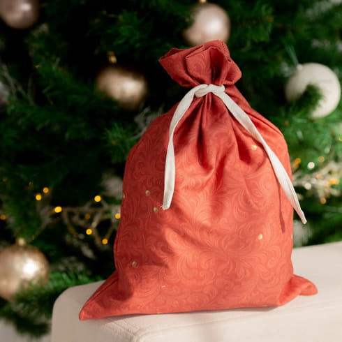 Декоративный мешок "Рождественская классика" красный, 28х40см