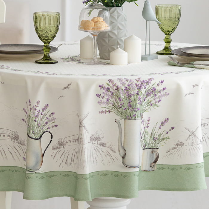 Скатерть круглая D-150 см "Лавандовое лето"