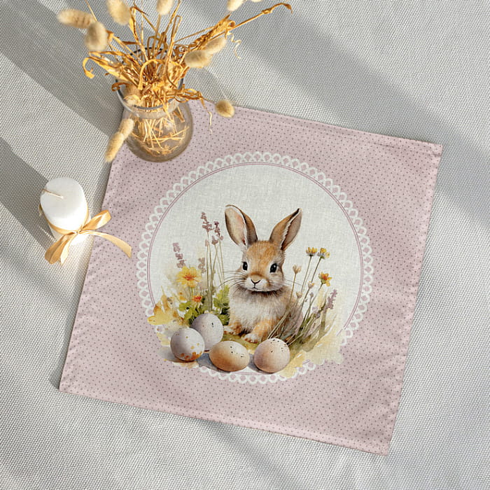 Салфетка "Стеша зайка в сиреневой рамке", 1 шт