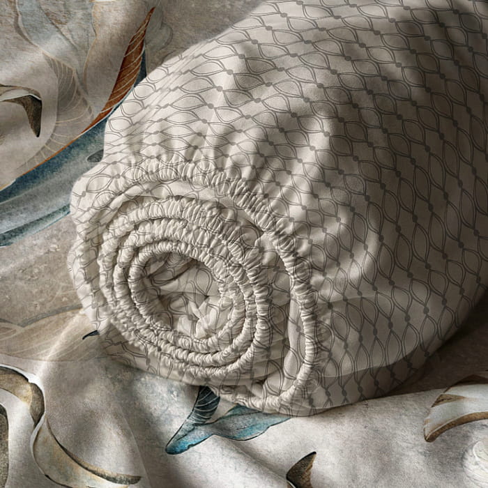 Евро комплект постельного белья "Айрис" с простыней на резинке