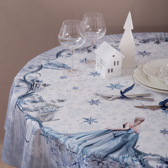 Скатерть круглая D-170см "Снежное королевство"