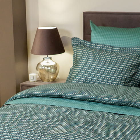 Евро комплект постельного белья "Рейн" с простыней на резинке