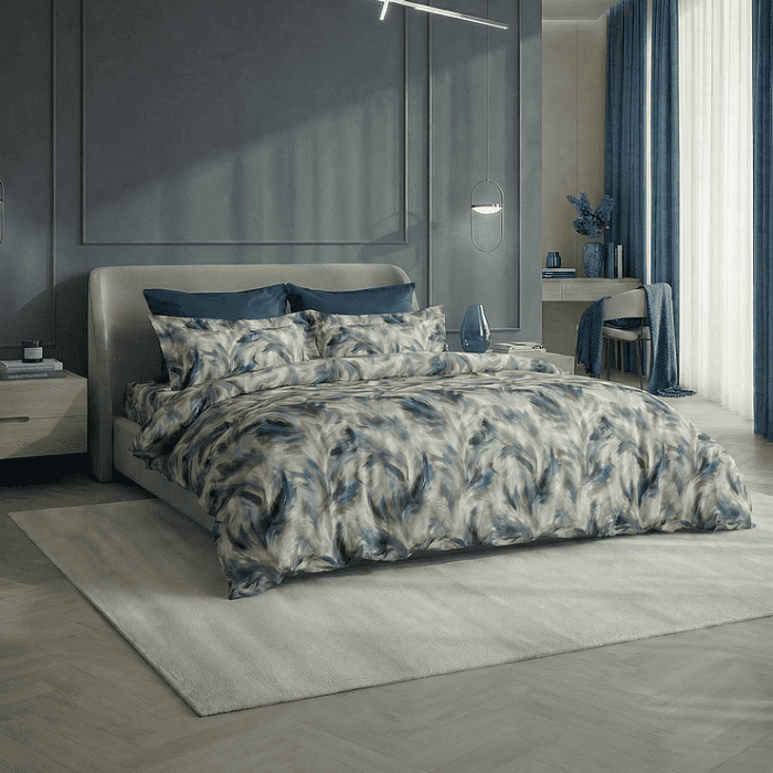 Евро комплект постельного белья "Мистраль" с простыней на резинке