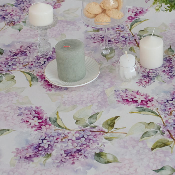 Скатерть круглая D-170 см "Аромат сирени"
