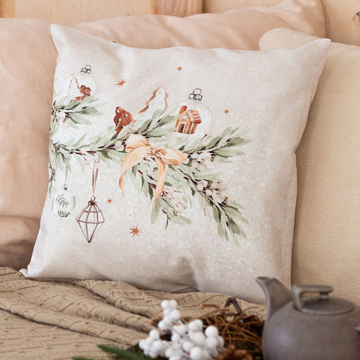 Декоративная наволочка 45х45см  "Сканди" ветка