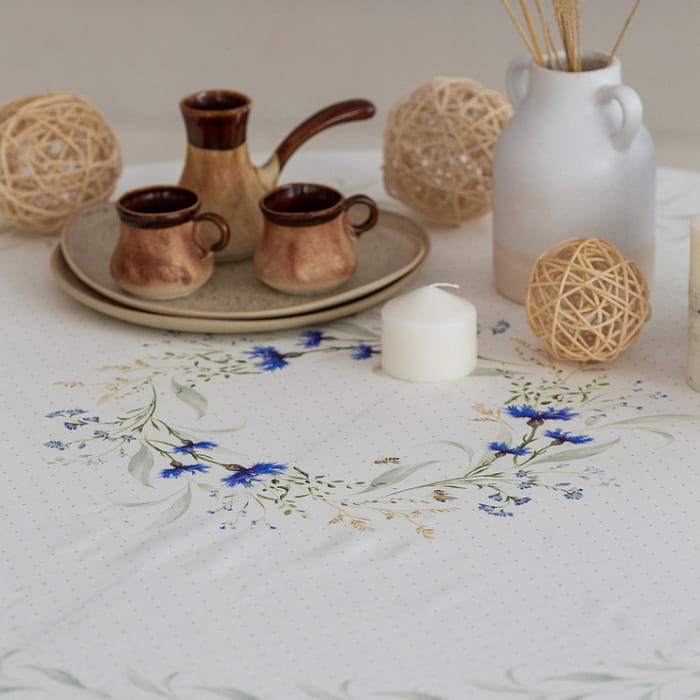 Скатерть круглая D-190 см "Васильки"