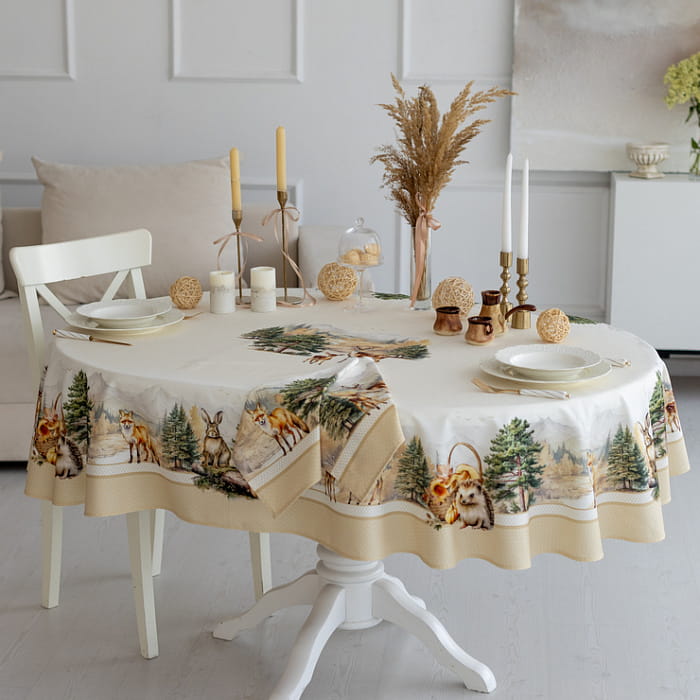 Скатерть овальная 140х170 см "Дубрава"