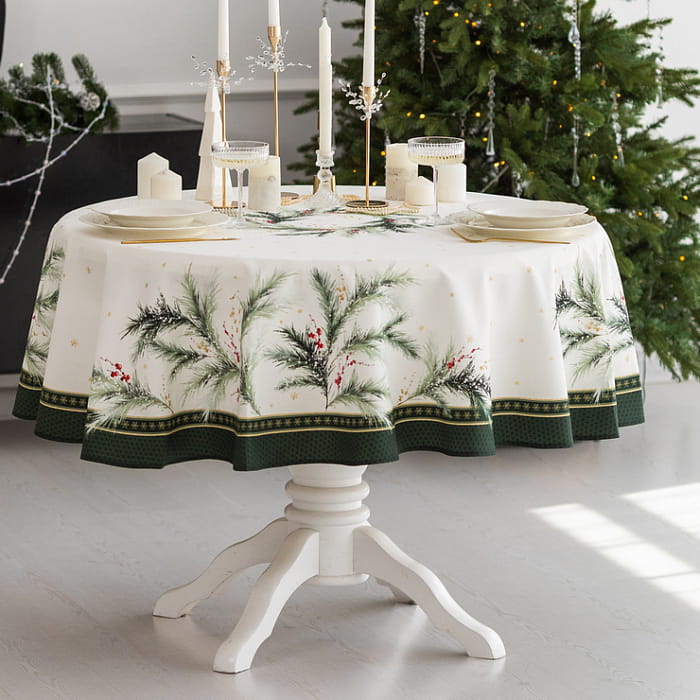 Скатерть овальная 170х220 см "Ветви Рождества"