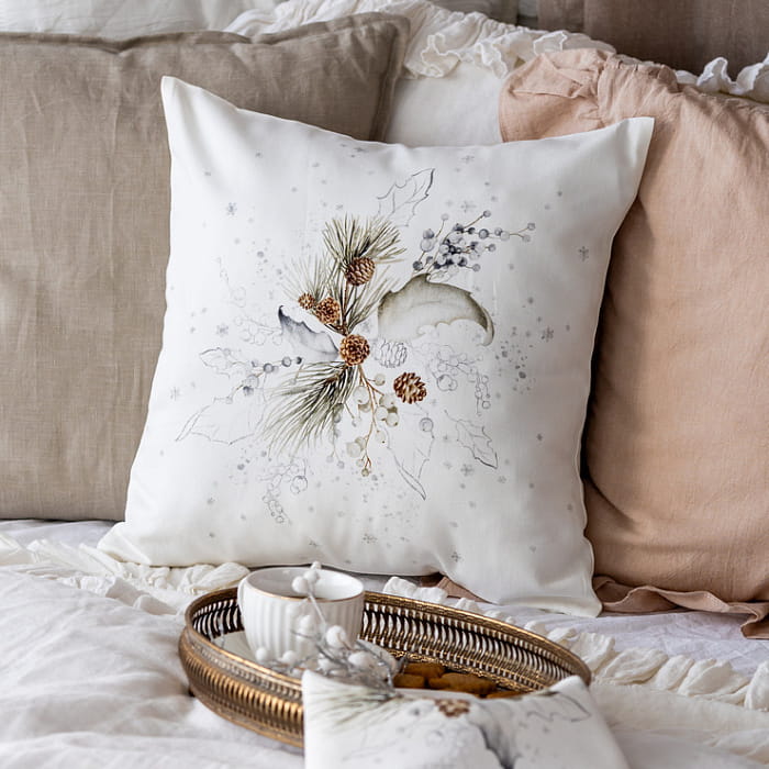 Декоративная наволочка "Стоун ветка на белом"