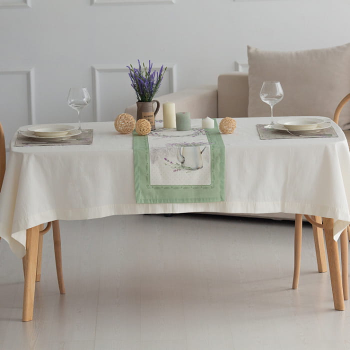 Дорожка 40х145 см "Лавандовое лето" зеленая