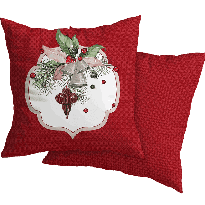 Декоративная наволочка "Марлен" колокольчики на красном